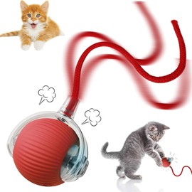 STFYUG Cat Toy Ball, Interactive Cat Toy, Cat Ball, 360° Interactive Play Ball for Cats, Cat Balls, Interactive Play Ball with Tail for Cats