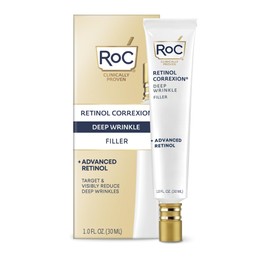 RoC Retinol Correxion Wrinkle Filler for Deep Wrinkles with Hyaluronic Acid & Retinol, Skin Care for Women and Men, 1 Fl Oz (Packaging May Vary)