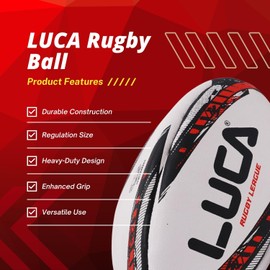 LUCA Rugby Ball for Youth and Adult - Outdoor Professional Synthetic Rubber Grade Balls - Heavy Duty & Durable Hand Stitched Designed Playingball Standard Size - 5