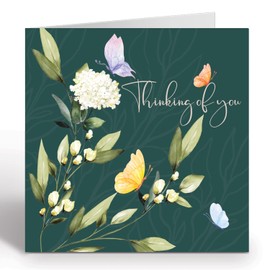 Ruby Ashley Thinking Of You Floral and Butterfly Card Sympathy Card - Condolence, Thinking Of You, Sorry For Your Loss Card Made in the UK