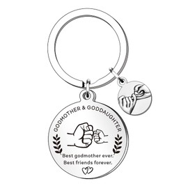 SMARGO Godmother Gifts From Goddaughter Best Godmother Ever Keyring Keychain