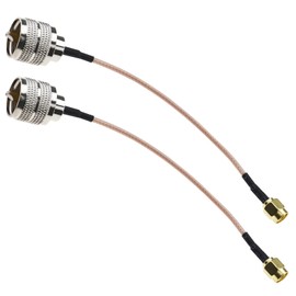 ECSiNG 2PCS 15CM SMA to PL259 Adapter Cable, SMA Male to UHF Male PL259 Coax Cable RG316, Compatible with Antennas, CB Radio, Wi-Fi Radios, GPS, RF Devices