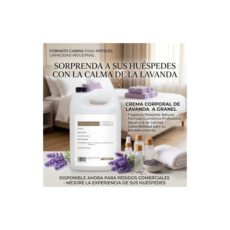 Crema Corporal Lavanda Galón Hidratante Relajante Aroma Natural Fórmula Ligera