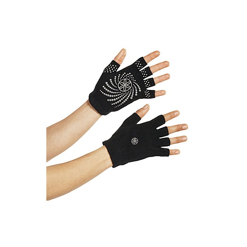 Gaiam Grippy Yoga Gloves, Black/Grey