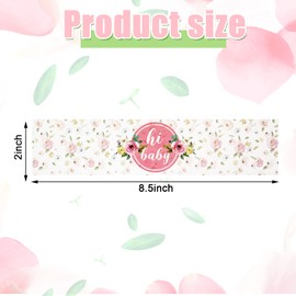 48 Pieces Pink Baby Shower Water Bottle Labels Floral Baby Shower Decorations Waterproof Water Bottle Stickers Wrappers for Pink Floral Themed Baby Shower Favors for Girls