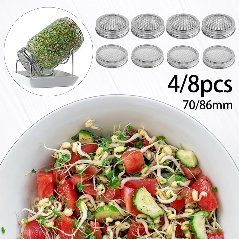 Germinator Jar Lids Mason Jar Sprout Lids 04 Stainless Steel