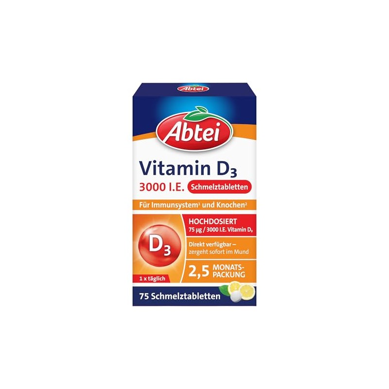 Abtei Vitamin D3 3000 IU - Supports Immune System and