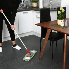 COM-FOUR® 4 x replacement covers for floor mops, mop cover made of microfibre chenille for thorough cleaning, mop cover for floor cleaning (4 pieces, blue/pink/green/grey)