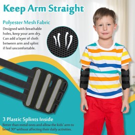 Mybow Pediatric Elbow Brace Splint Child Kids Arm Immobilizer Cubital Tunnel Syndrome Ulnar Nerve Entrapment Toddler Anti Thumb Stop Finger Sucking Arm Restraint Brace (2 PCS)