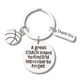 Basketball Coach Keychain - Thank You Gift for Men and Women - Inspirational Coach Gifts, A Great Coach is Hard to Find