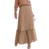 ANRABESS Maxi Skirts for Women Tulle Long Tiered Elastic High