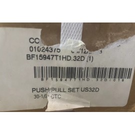 Assa Abloy Rockwood BF15947 T1HD Push Pull Set Offset Single Bar 32D 30 1/2” CTC