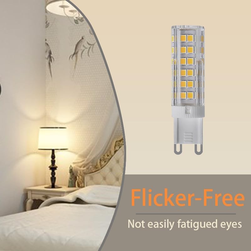 G9 LED Bulbs,6 Watt (60W Equivalent) 120V Non-dimmable No Flicker,