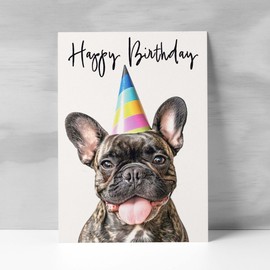 Postcard Prints - Birthday Card For Her Card For Friend Mum or Sister Birthday Card For Him Brother Dad Happy Birthday Card of Frenchie Dog Fun Birthday Card
