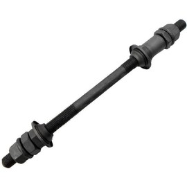 Black Bike Axle 190MM for Bicycle Multiple Speed Rear Hub Axle 3/8 Inch,26 TPI Hub Shaft Conical Lock Nut Washer Kit Hubs Wheels and Accessories Cycling,Wheels and Accessories