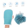 Mikinona Shower Brush Gloves Bath Towel Set 3-piece Kit Back-pulling