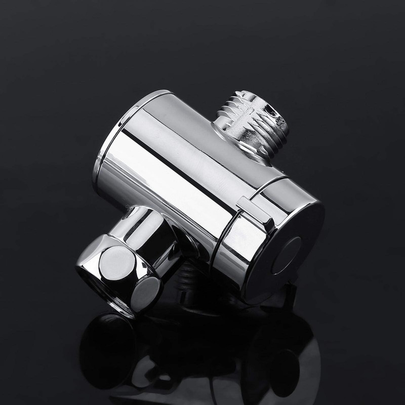 G1/2'' 3-Way T-Adapter Diverter Valve, Adjustable Shower Head Arm Mounted,