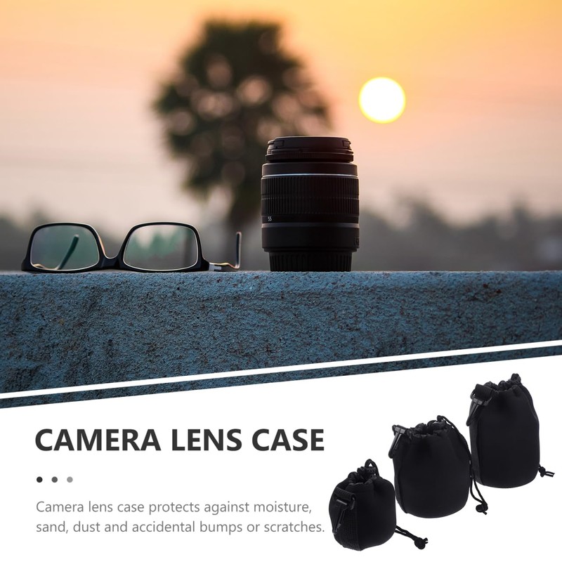Homoyoyo 3pcs Lens Bag Digital Camera Case Mini Camera Lens