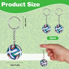 Pack of 2 Key Fob Football Gifts Football Keychain, Mini Football Keyring, 3D Football Sports Keychain, Creative Football Personality Pendant for Children Party Decoration