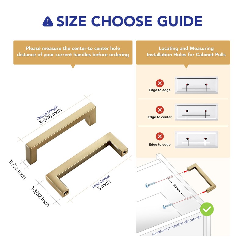 Ravinte Cabinet Handles Solid Slim Champagne Bronze 10 Pack 3