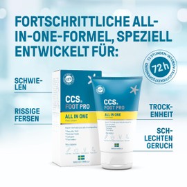CCS All-in-One Foot Cream 100 ml - Foot Pro Cream for Cracked Heels, Dry Skin & Calluses - Foot Moisturiser - Designed for Very Dry Feet, Cracked Heels, Calluses and Foot Odour