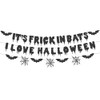 Halloween Banner with Bat and Spider Web Garland- Bloody Bat