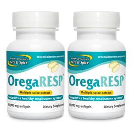 NORTH AMERICAN HERB & SPICE OregaResp P73-60 Softgels - Pack of 2 - Supports Immune & Respiratory Health - Multiple Spice Oil Complex with Oreganol P73 Oregano Oil - Non-GMO - 60 Total Servings
