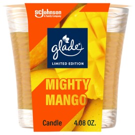 Glade Candle, Mighty Mango Limited Edition, Fragrance Infused with Essential Oils, 4.08 oz