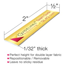 Guidelines4quilting - 6-Pack Seam Guides ½ x 2" x 1/32" - Peel & Stick - Removable Adhesive, Leaves No Sticky Residue (2-Pack)