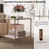 20" Square Sintered Stone End Table, Modern Marble Look Side