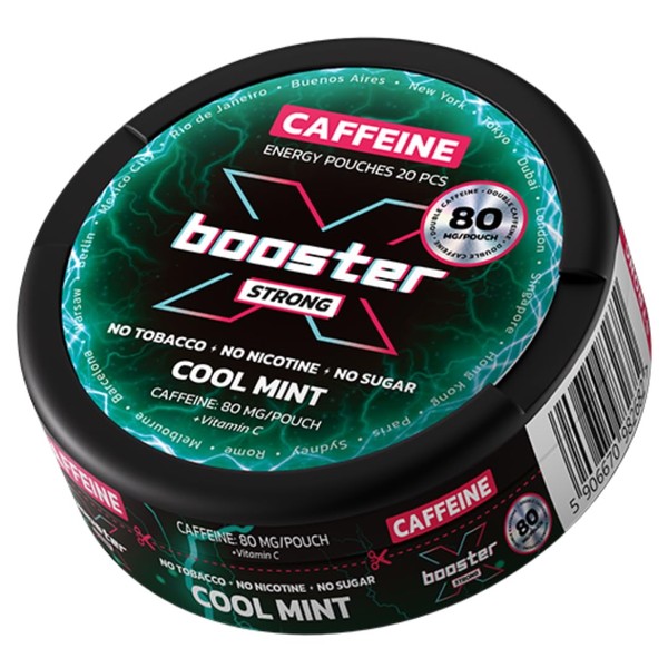 X-Booster Cool Mint 80MG Caffeine Energy Pouches | Zero Sugar,