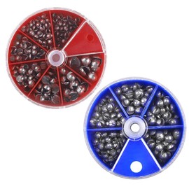 2 Boxes Fishing Lead Shot, Fishing Lead Assortment Tin, Fishing Lead, Lead Fishing Weights, Removable Shotlead Kit, Fishing Accessories