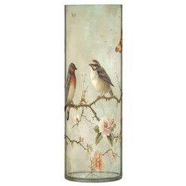 JUMBEAR The Birds on The Branches Vase for Flowerse -Clear Vase Rustic Home Décor for Modern Farmhouse, Ideal Shelf, Table & Entryway Decor