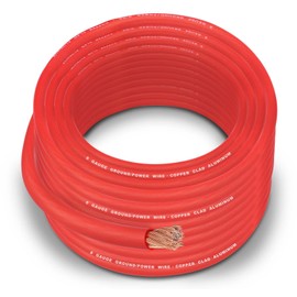 SGANGCAR Power Ground Cable 8 Gauge Copper Pack Aluminum CCA Power Supply / Car Amplifier Car Audio Speaker Grounding Cable Red 15M
