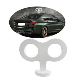 Dickno Car Wind Up Key Sticker, 3D Cute Clockwork Wind Up Key for Car Back and Roof Decoration, Creative Auto Body DIY Ornament, Universal Vehicle Exterior Decorative Accessories (White)