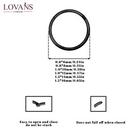 LOVANS Pack of 6 Nose Rings Stainless Steel Nose Piercing Hoop Nose Ring Set for Women Men Silver and Gold Hypoallergenic Earrings 6 mm 8 mm 10 mm, Stainless Steel