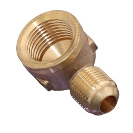 Propane Gas Water Oil 90 Degree Elbow Connector Coupling Adapter for Fire Pit,BBQ Grills and Olympian Wave Heater 4050-0608 Brass Tube Fitting (1/2" Female NPT x 3/8" Male Flare)
