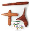 KITAMA Thai Massage-Holz Set (5 Teile): Massage Stäbchen + Kreuz