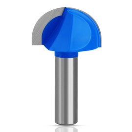 ASNOMY 1-1/2" Cutting Diameter Core Box Router Bit, 1/2 Inch Shank Round Nose Cove Box Router Bits - Solid Carbide 2-Flute Core Box Round Nose Router Bits