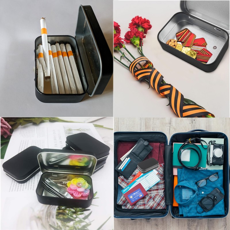 LPMXYW 2 PCS Rectangular Small Tin Boxes With Lid -
