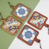 Natural Wood Tiles Pot Mat,Anti-Scalding Plate Mat Drink Coasters for
