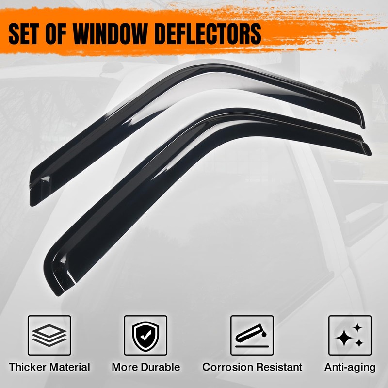 Tape On Window Visor Deflectors Compatible with 1988-1998 Chevy C