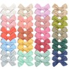 40 Pieces Girls Hair Bows 3 inches Linen Fabric Bows