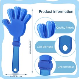 ZCYSRLQIN 100 Pcs Royal Blue Hand Clappers 7.5 Inch Clappers Noisemakers Noise Makers Party Favors Plastic Clapper Sporting Events Cheers Ball Dance Basketball Football Noisemakers （Royal Blue）