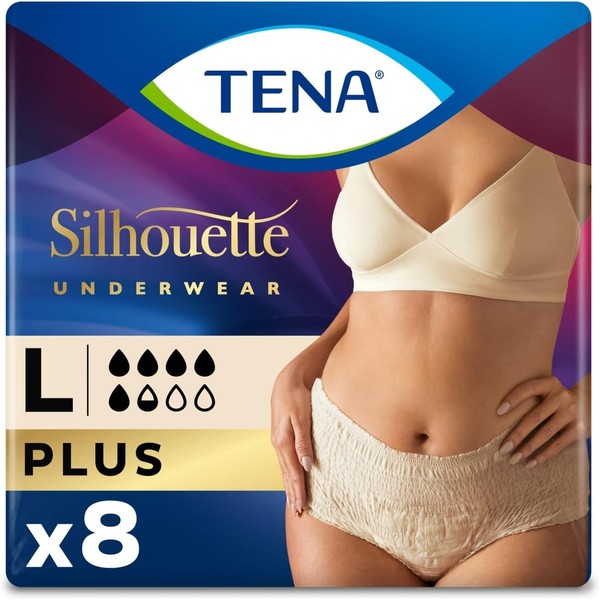 TENA Lady Pants for Incontinence Size L 8 Count (Pack of 1)