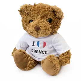 Big Red Egg I LOVE FRANCE FLAG - Teddy Bear - Cute Soft Cuddly Adorable - Gift Present
