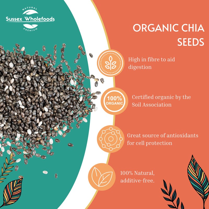Sussex Wholefoods Organic Chia Seeds 500g