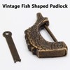 Bivethoi Vintage Fish Shaped Padlock, Bronze Antique Chinese Lock with
