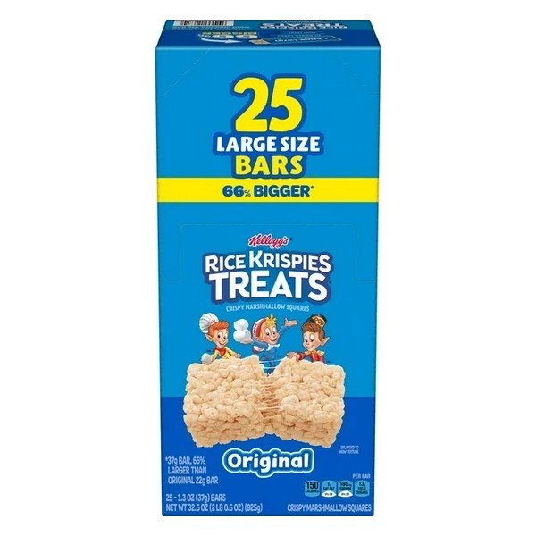 Kellogg's Rice Krispies Treats Bars 1.3 oz 25 Count Marshmallow