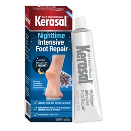Kerasal Kerasal Nighttime Intensive Foot Repair, Skin Healing Ointment for Cracked Heels and Dry Feet, 1 oz